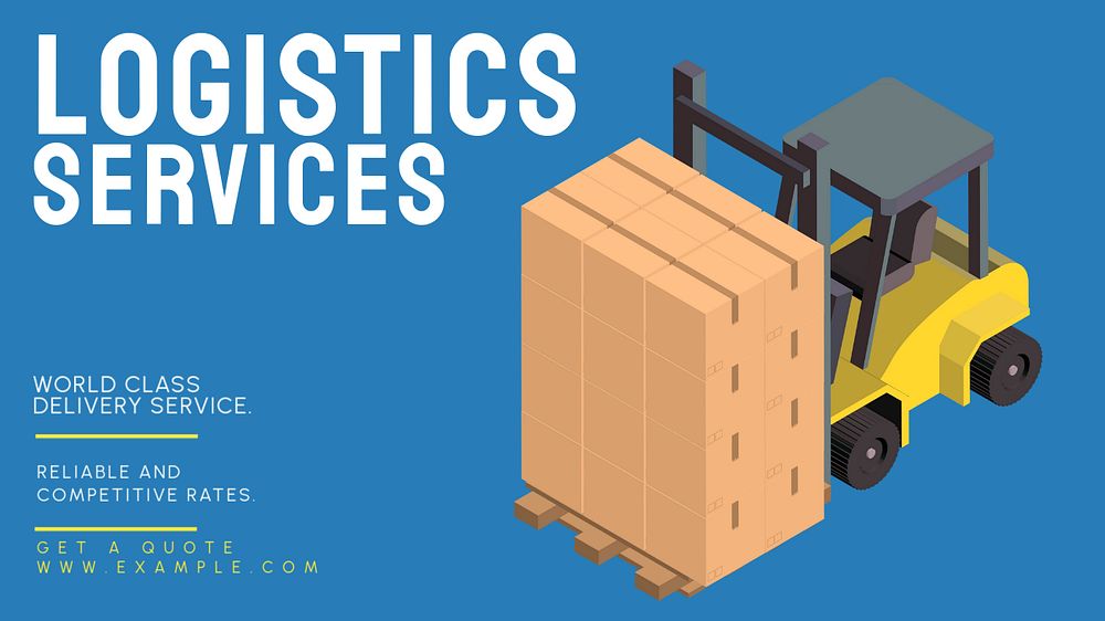 Logistic services  blog banner template, editable text