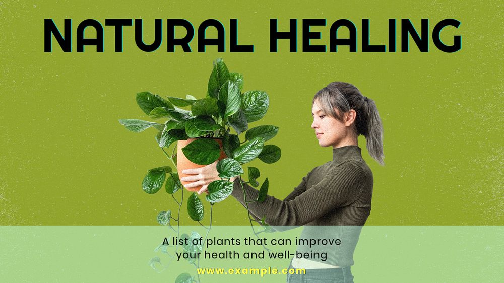 Natural healing  blog banner template, editable text