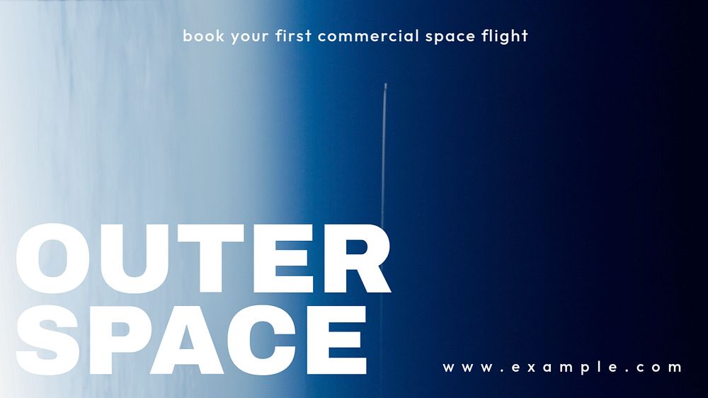 Outer space blog banner template, editable text