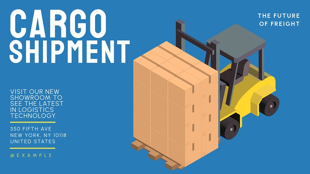 Cargo shipment  blog banner template, editable text