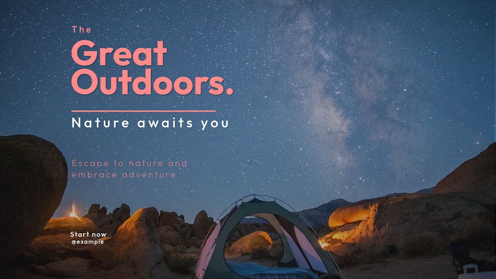 The great outdoors blog banner template, editable text