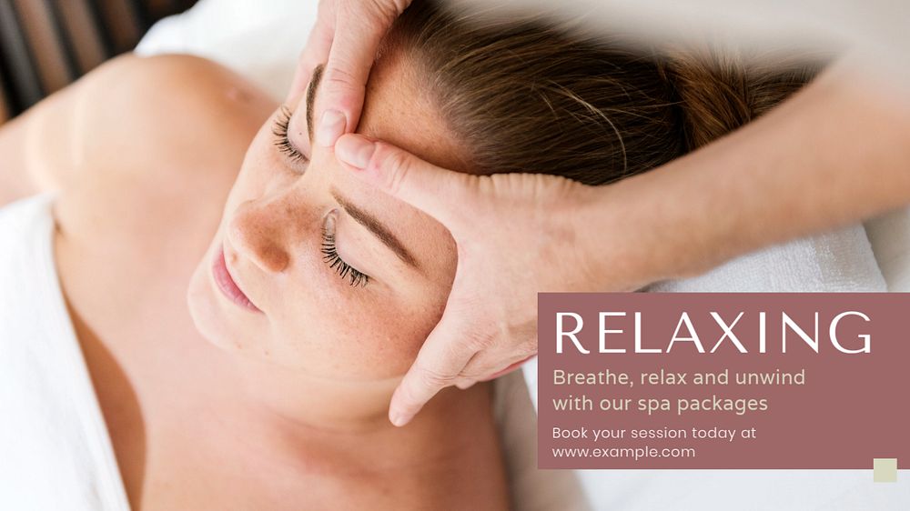 Relaxing spa  blog banner template, editable text