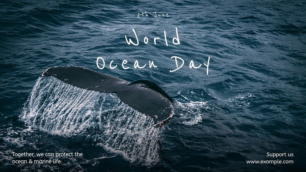 World ocean day blog banner template, editable text