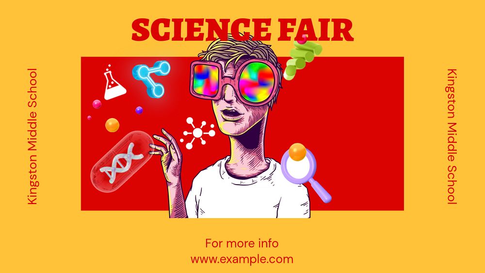 Science fair blog banner template, editable text