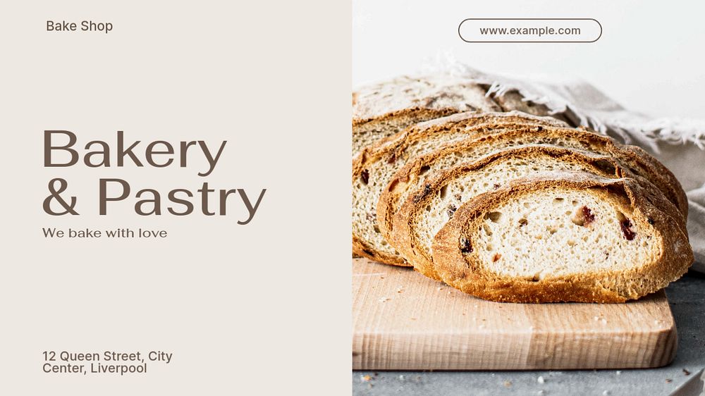 Bakery & pastry Facebook cover template, editable design