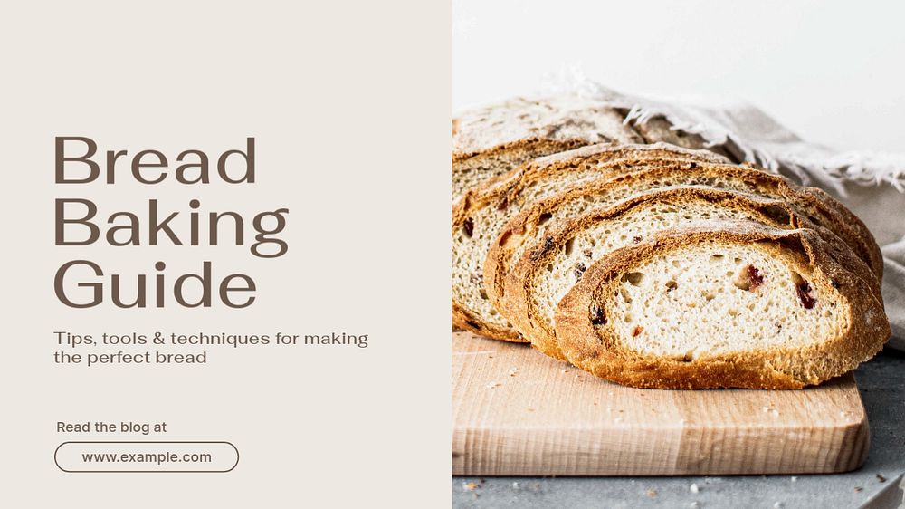 Bread baking guide Facebook cover template, editable design