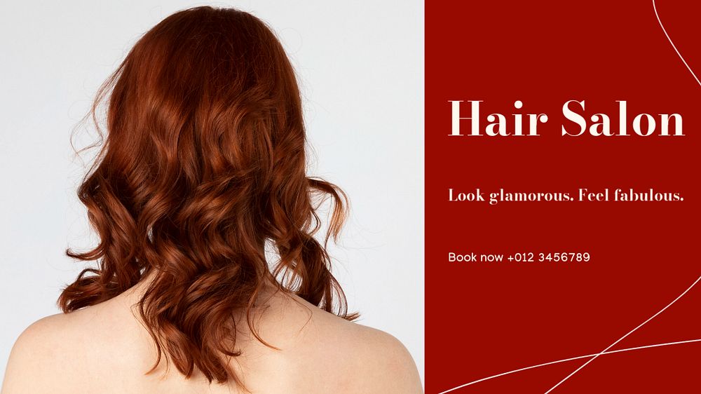 Hair salon Facebook cover template, editable design