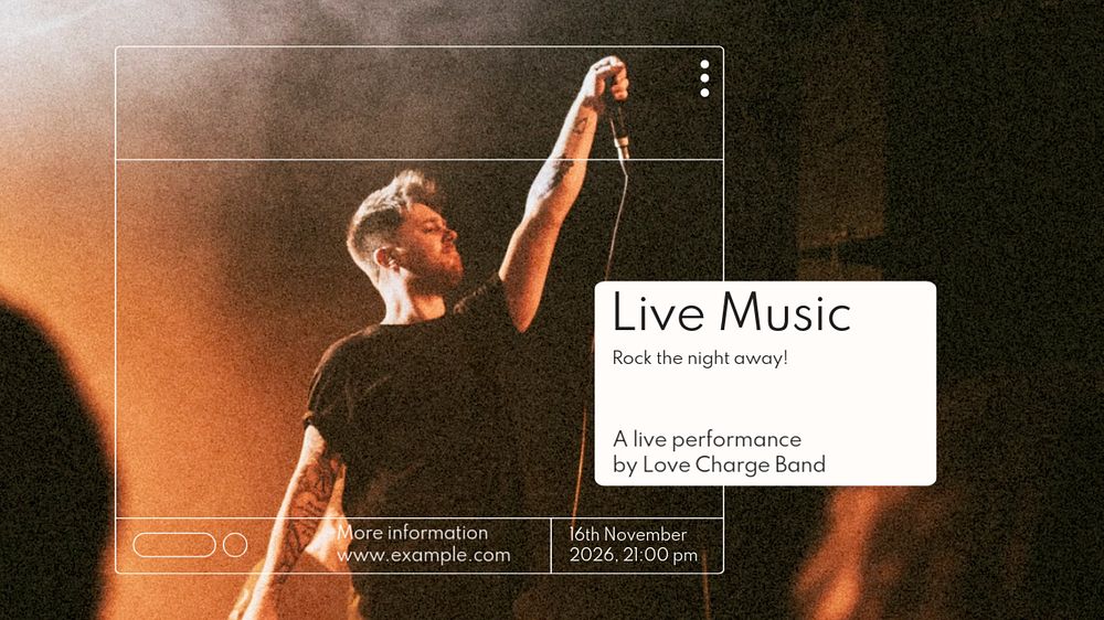 Live music Facebook cover template, editable design