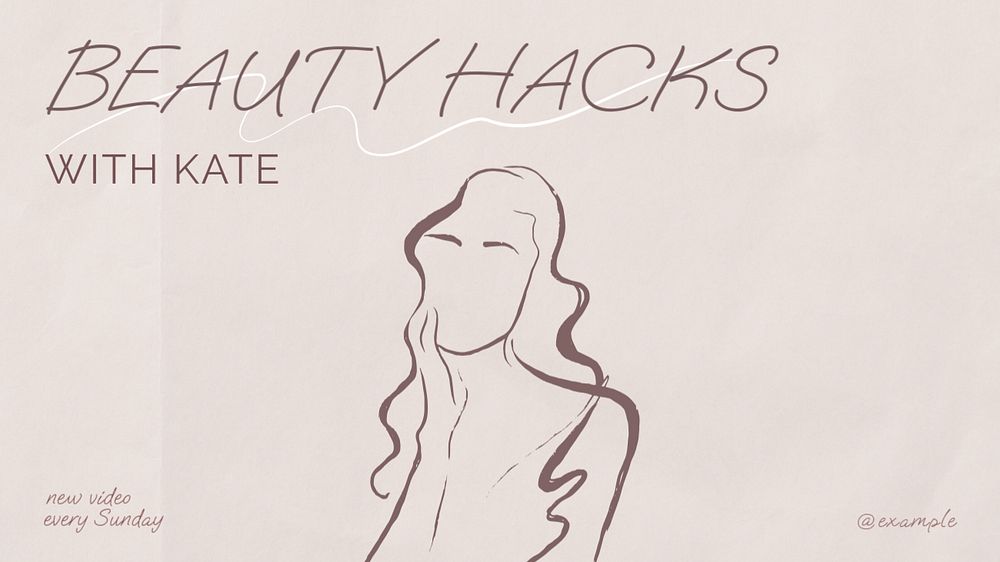 Beauty hacks  blog banner template, editable text