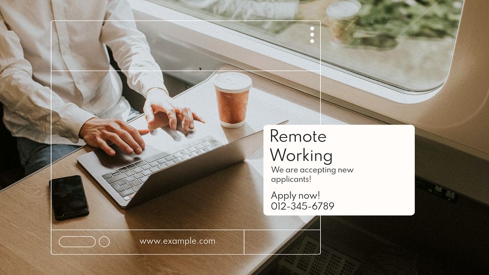 Remote working Facebook cover template, editable design