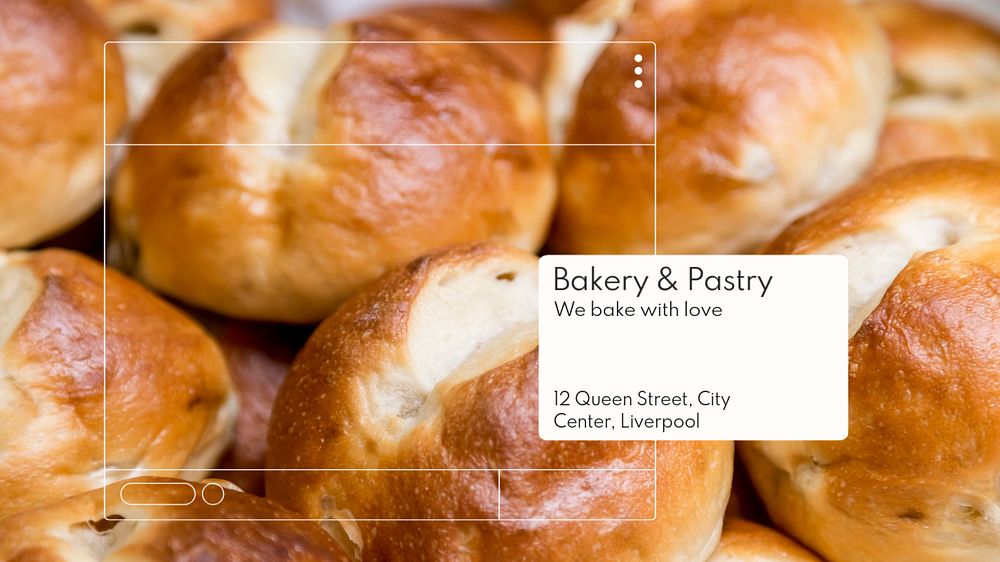 Bakery & pastry blog banner template, editable text