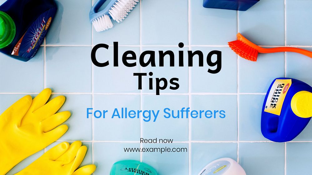 Cleaning tips blog banner template, editable text