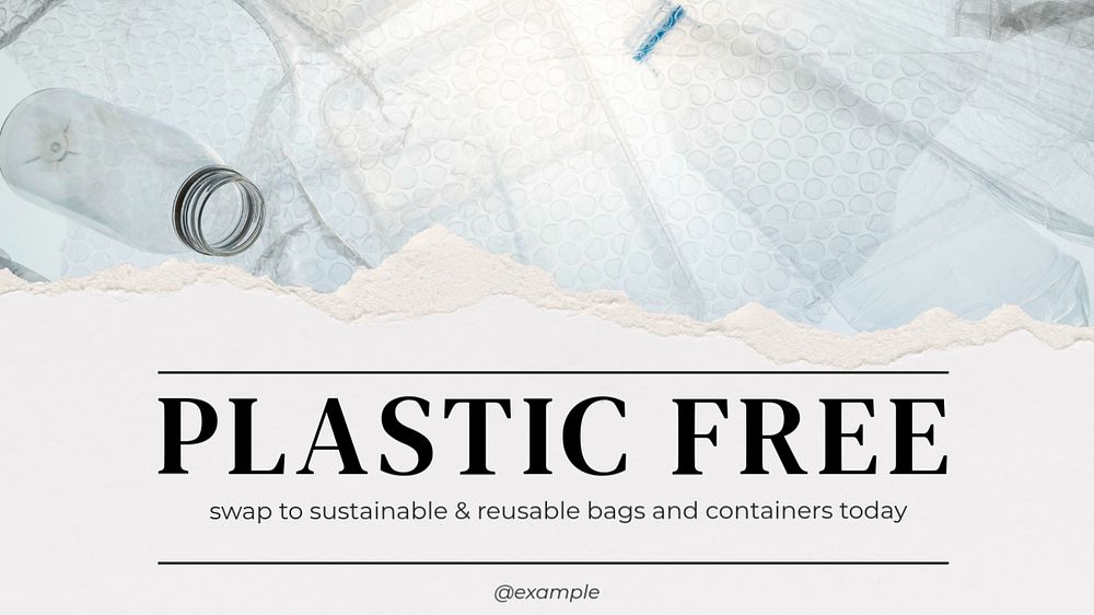 Plastic free blog banner template, editable text