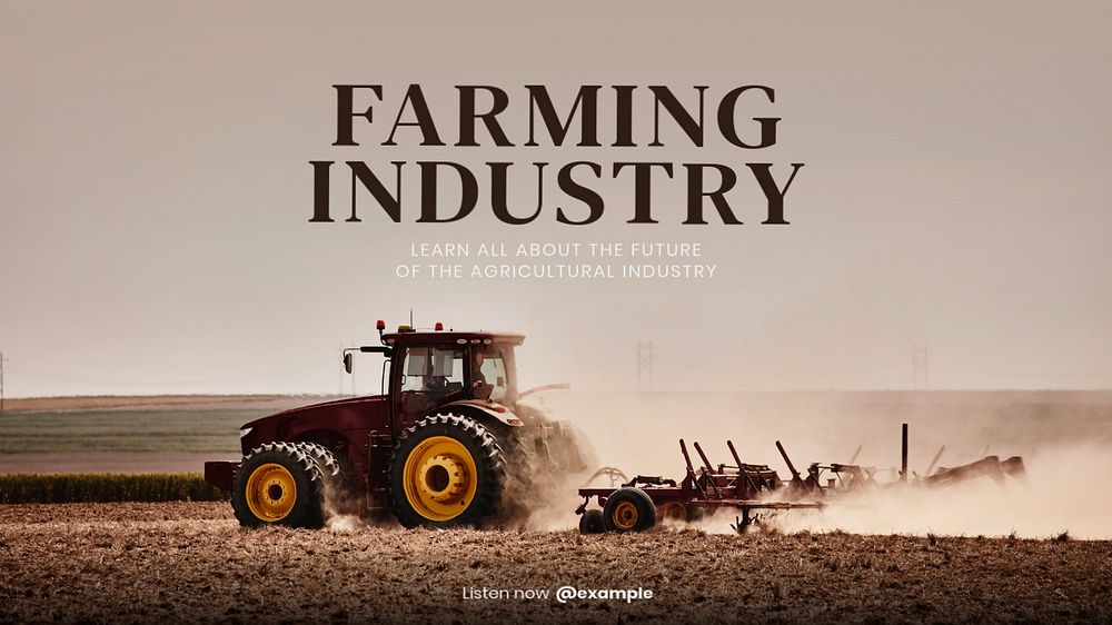 Farming industry blog banner template, editable text