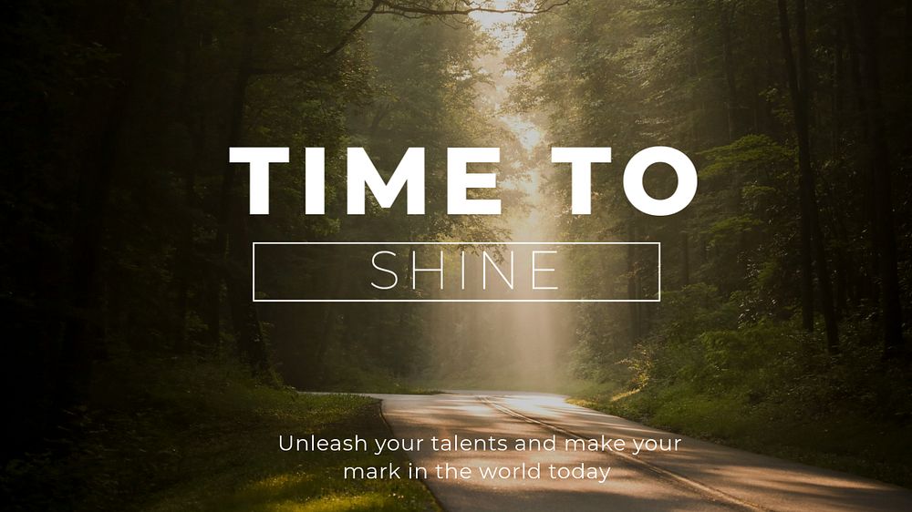 Time to shine blog banner template, editable text