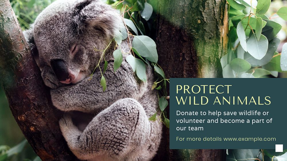 Protect wild animals blog banner template, editable text