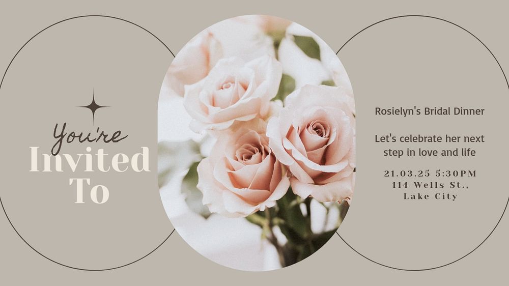 Bridal dinner blog banner template, editable text