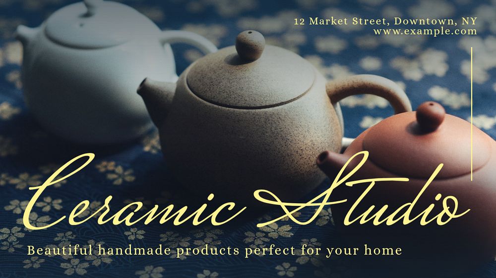 Ceramic studio blog banner template, editable text