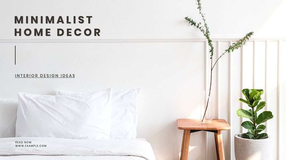 Minimalist home decor blog banner template, editable text