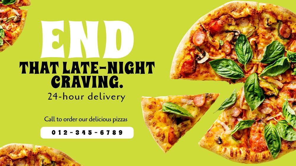 Late-night craving blog banner template, editable text