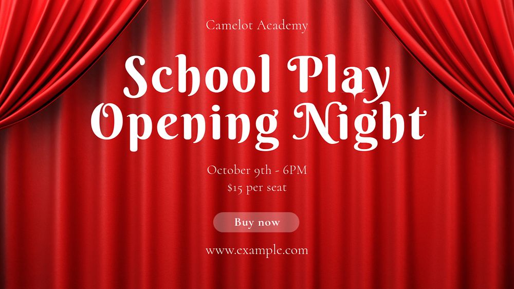 School play blog banner template, editable text