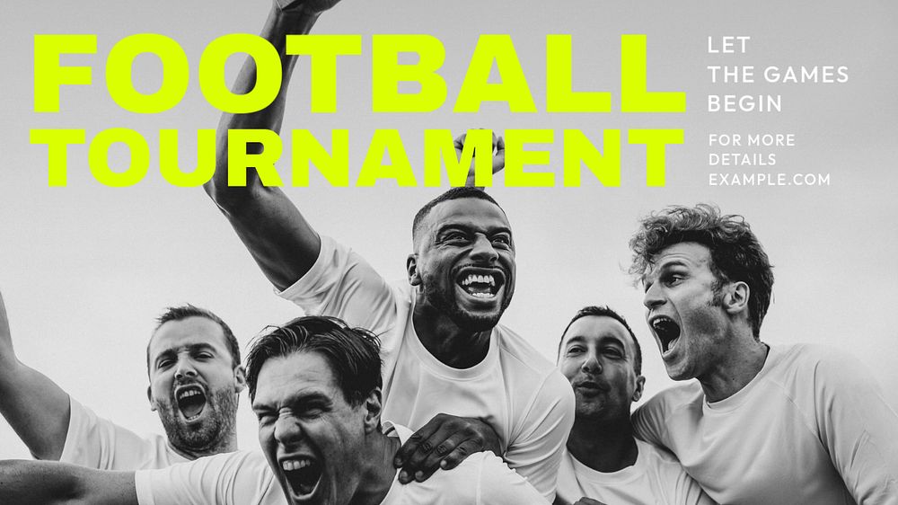 Football tournament blog banner template, editable text