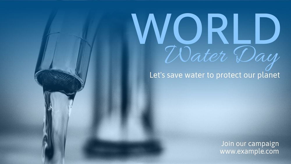 World water day blog banner template, editable text