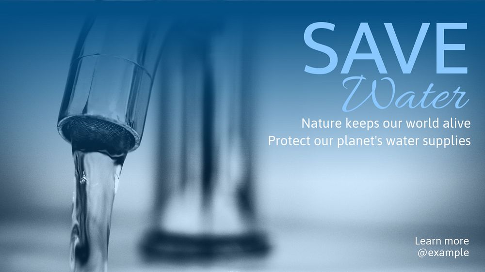 Save water blog banner template, editable text