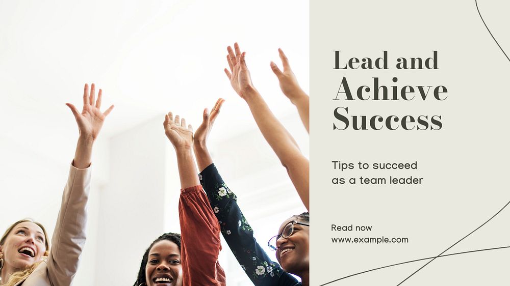 Team leader tips  blog banner template, editable text