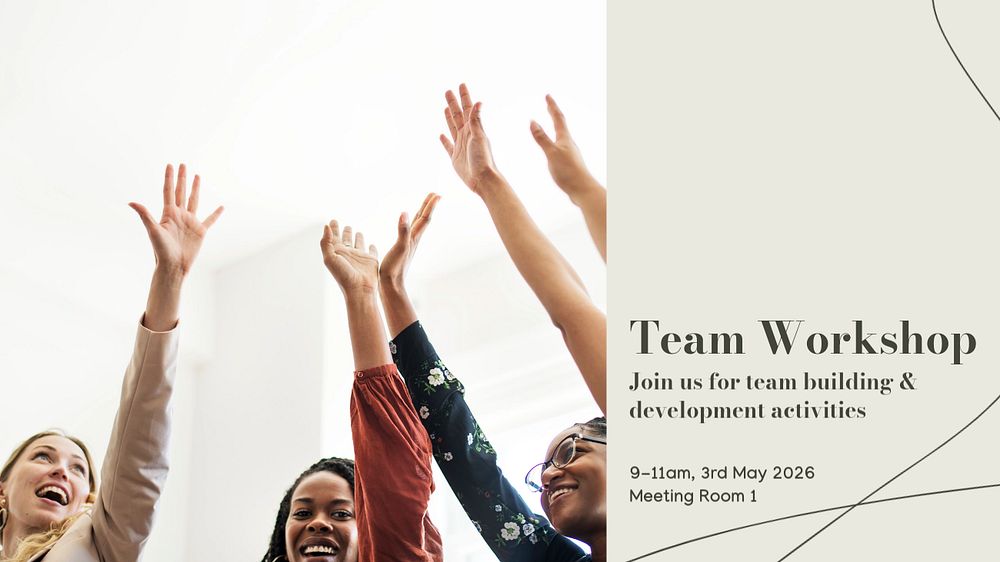 Team workshop Facebook cover template, editable design