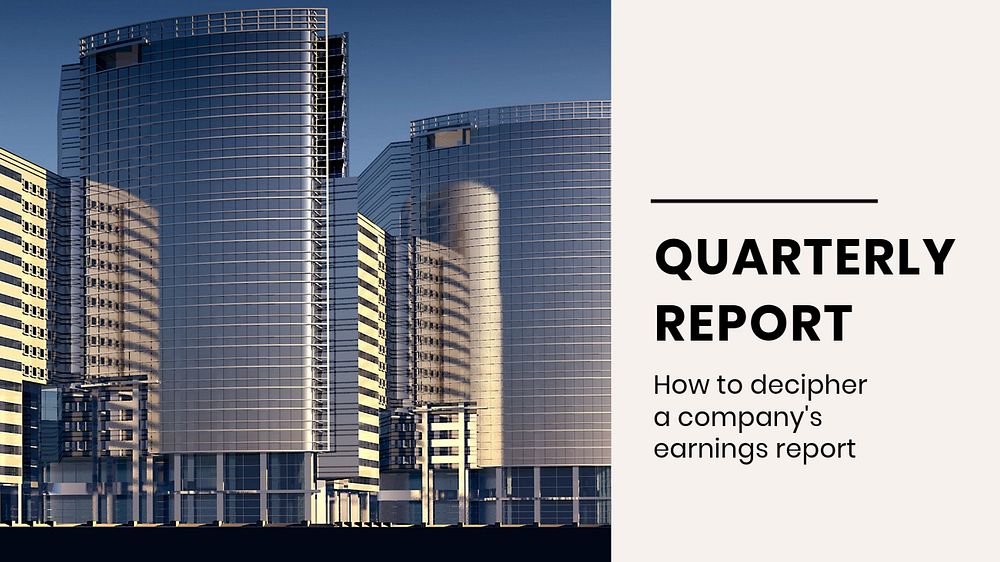 Quarterly report Facebook cover template, editable design