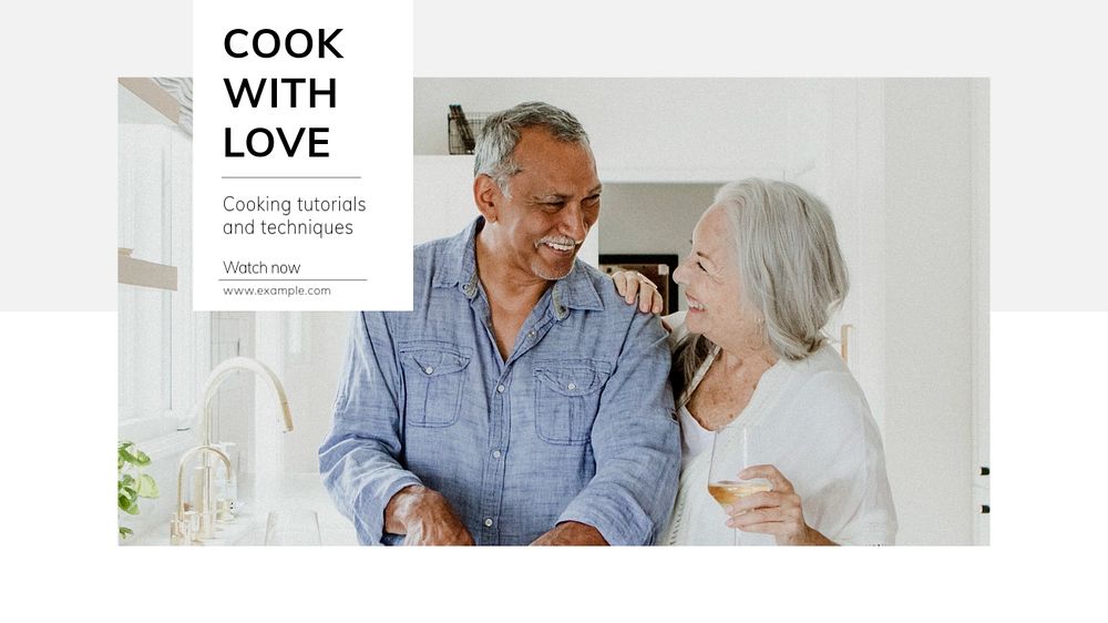 Cook with love  blog banner template, editable text