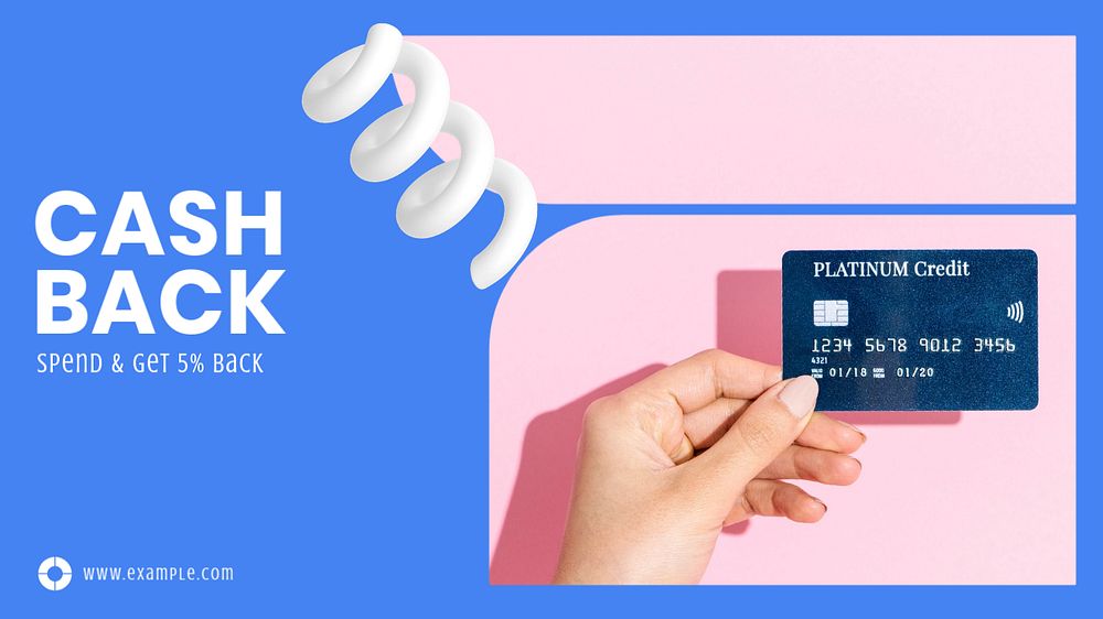 Credit card advertisement Facebook cover template, editable design