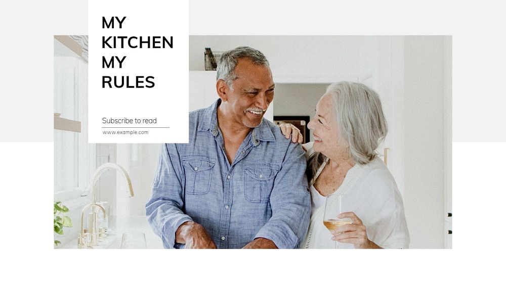 Kitchen quote  blog banner template, editable text