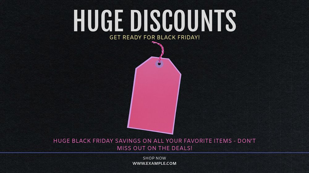 Black Friday Facebook cover template, editable design