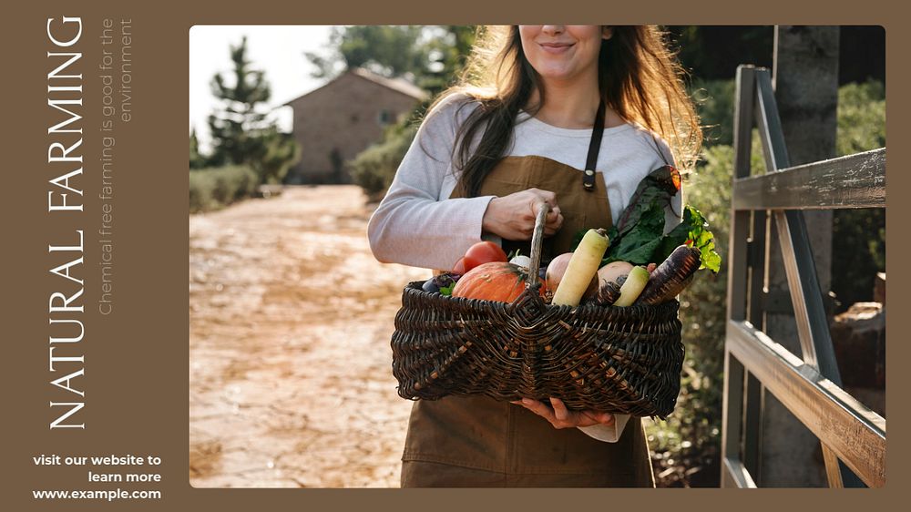 Organic farming Facebook cover template, editable design