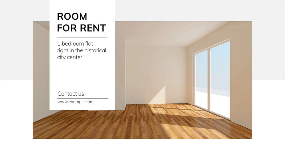 Room for rent  blog banner template, editable text