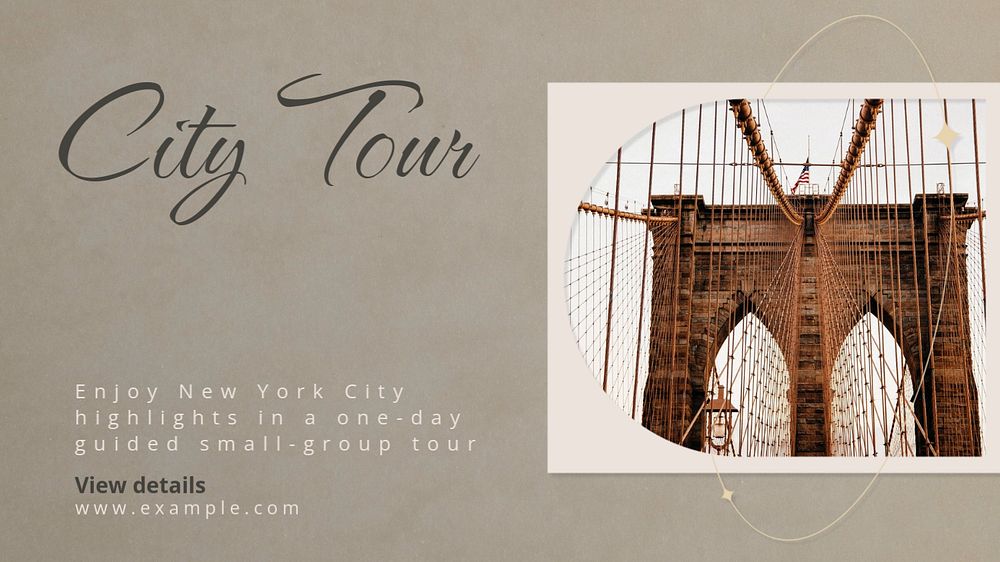 City tour blog banner template, editable text