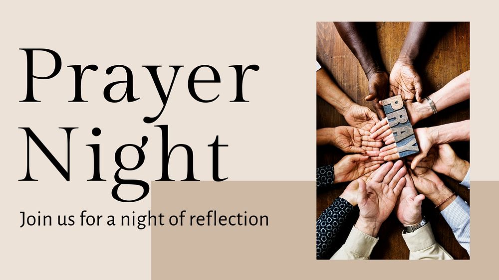 Prayer night blog banner template, editable text