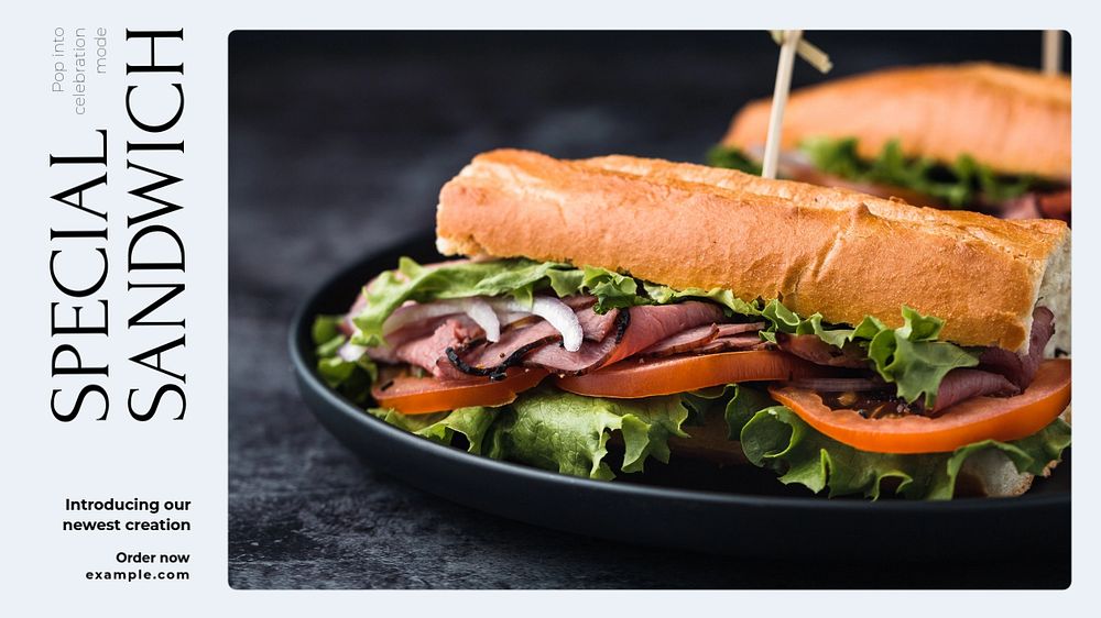 Special sandwich  blog banner template, editable text