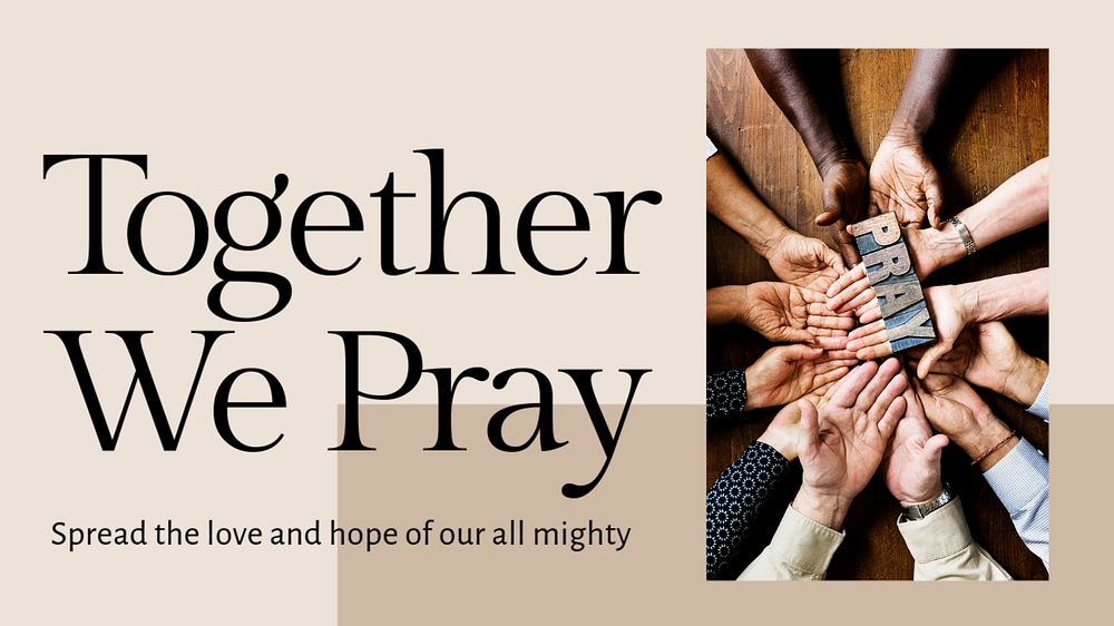 Together we pray blog banner template, editable text