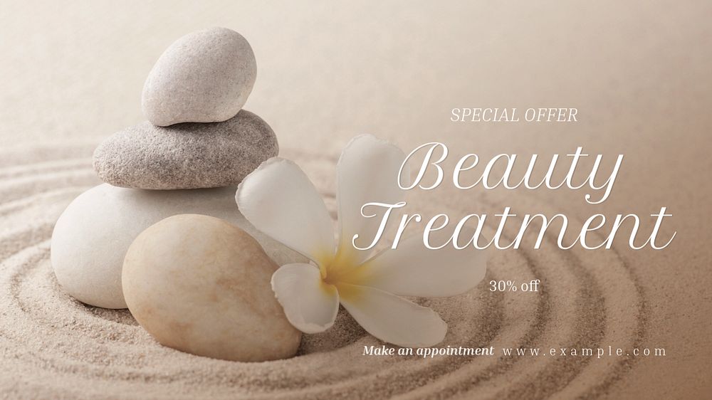 Beauty treatment blog banner template, editable text