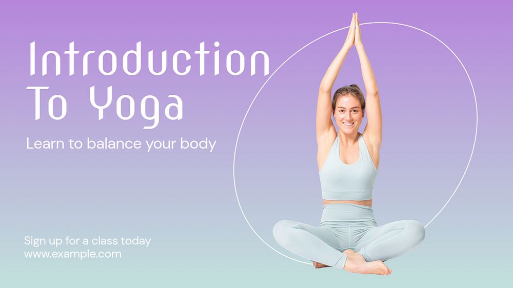 Yoga class  blog banner template, editable text