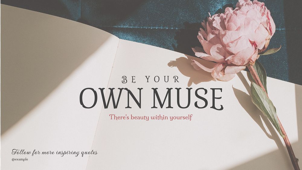 Be your own muse blog banner template, editable text