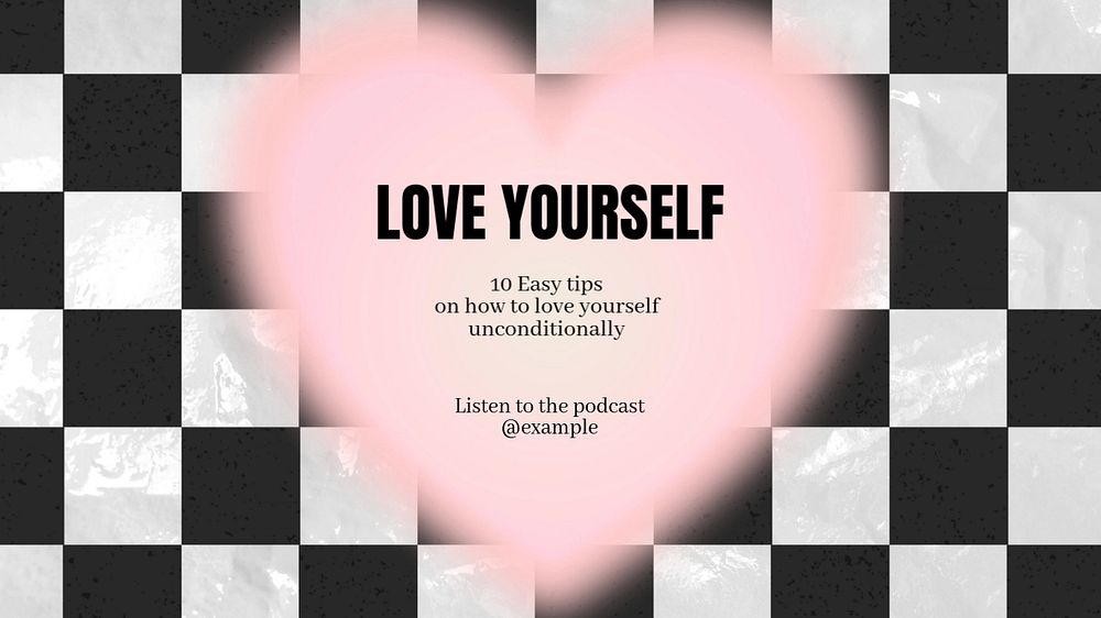 Love yourself blog banner template, editable text