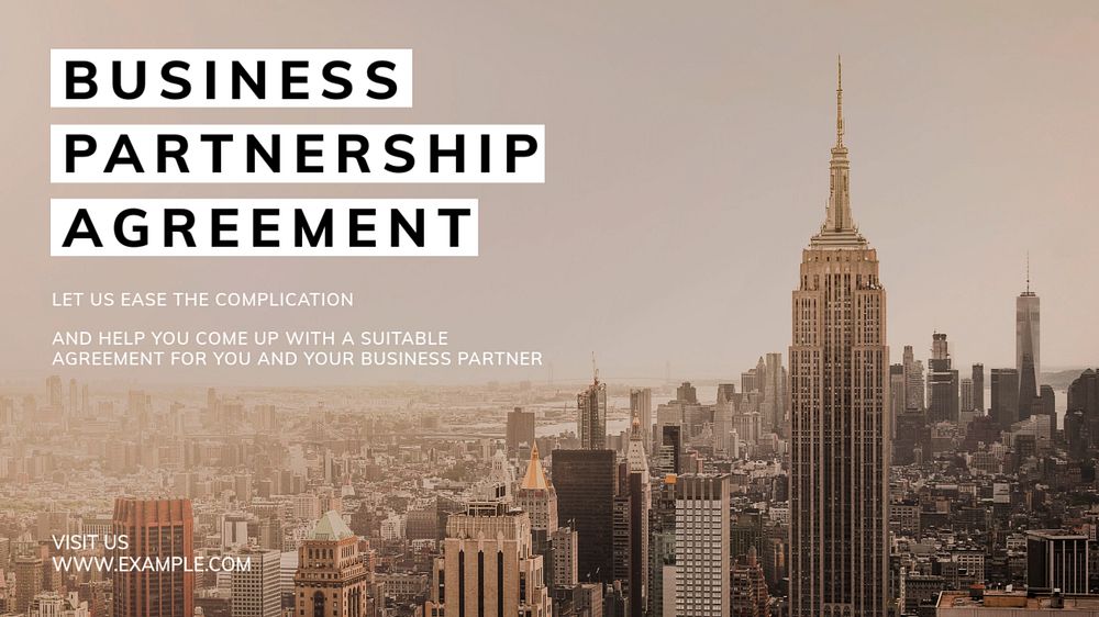 Business partnership blog banner template, editable text