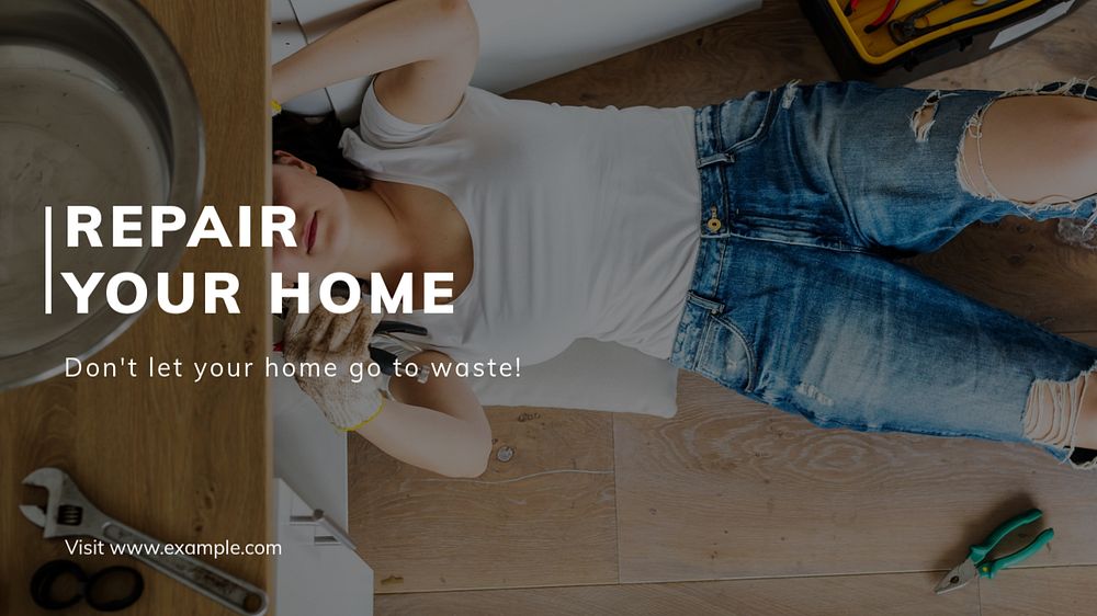 Repair your home blog banner template, editable text