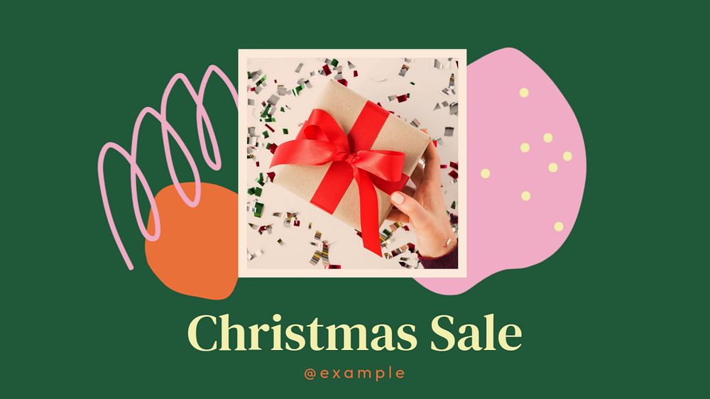 Christmas sale  blog banner template, editable text