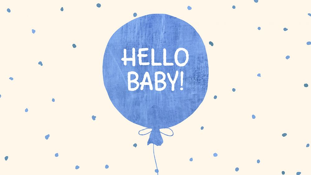 Hello baby blog banner template, editable text