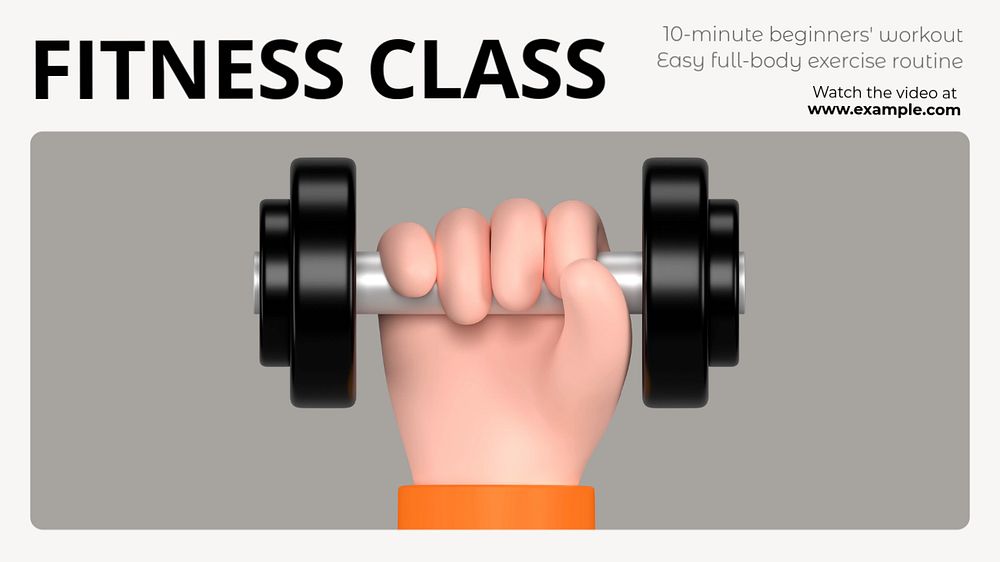 Fitness class  blog banner template, editable text